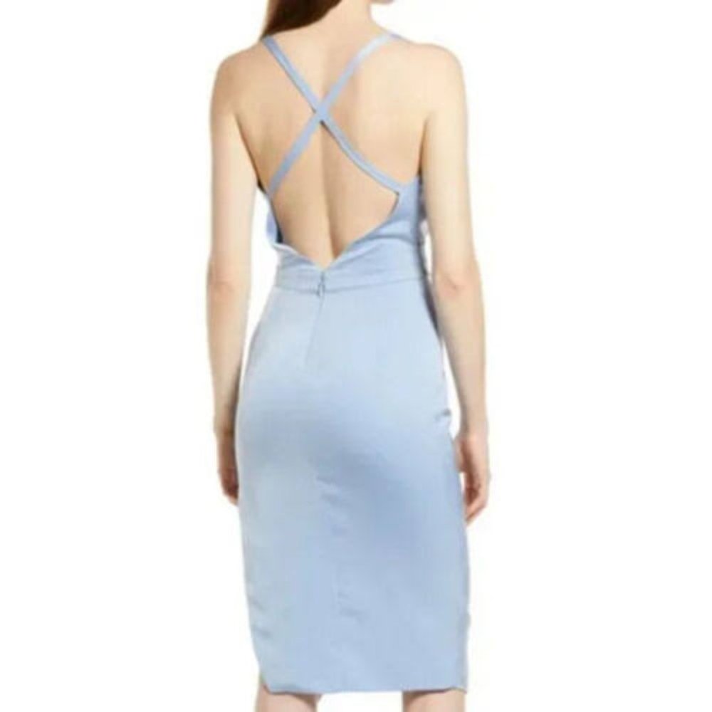Lavish Alice Cross Back Cowl Neck Satin Dress Size 8 - Picture 4 of 14